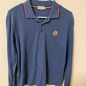 Moncler Navy Polo with Red and White Trim